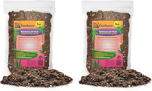 Madagascar Palm Plant Potting Soil - All-Natural Blend for Thriving Palms - Boosts Root Health and Distinctive Elegance - 10 Quart
