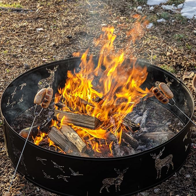 Fire Ring,Firepit Ring for Camping, Wood Burning Fire Pit for Outside,Yard,Garden,Outdoor Fireplace