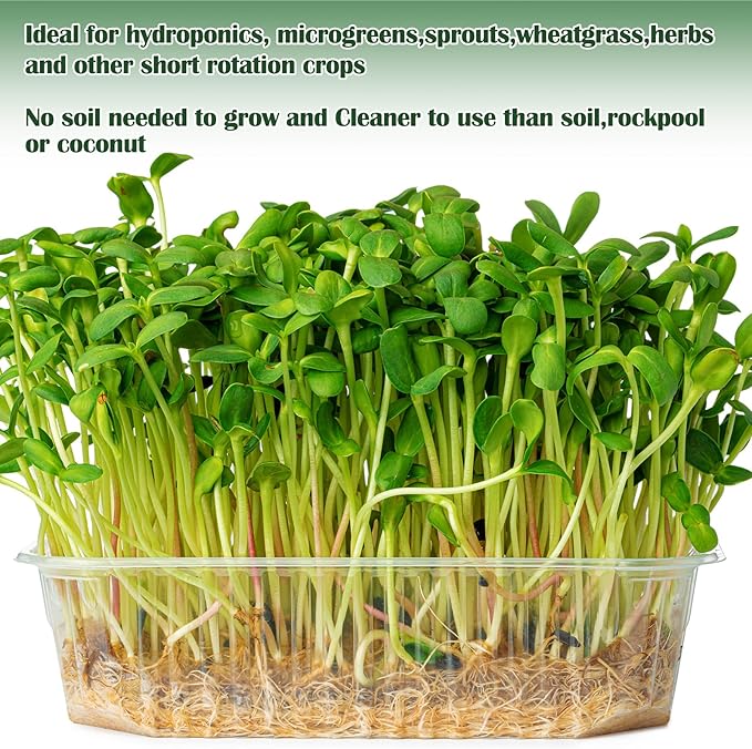 1 Roll 10" X 157" Microgreen Grow Mat Natural Fiber Grow Mats Microgreens Grow Kit Hydroponic Pads Indoor Organic Production for Microgreen Starter Tray Wheatgrass Sprouts