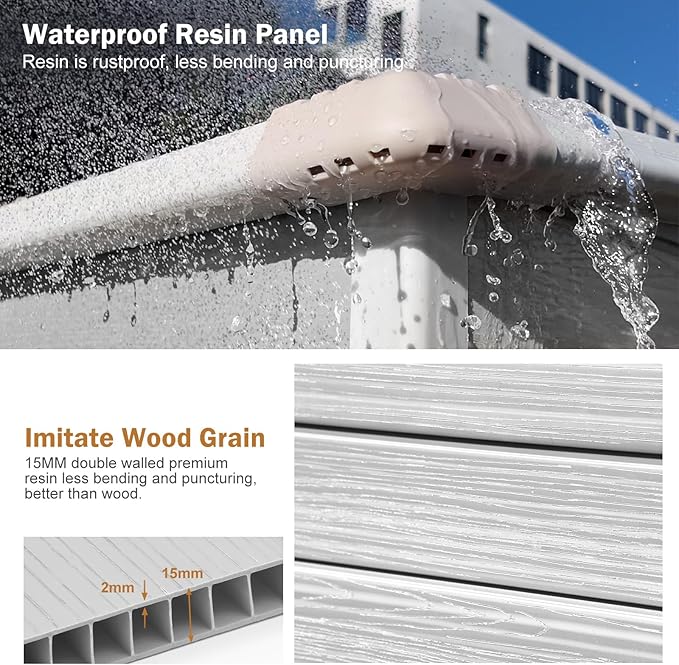 Resin Outdoor Storage Shed with Floor 5x4 FT Waterproof Plastic Sheds Kit Window Lockable Door Included, Outside Garden Tools Sheds for Backyard Patio