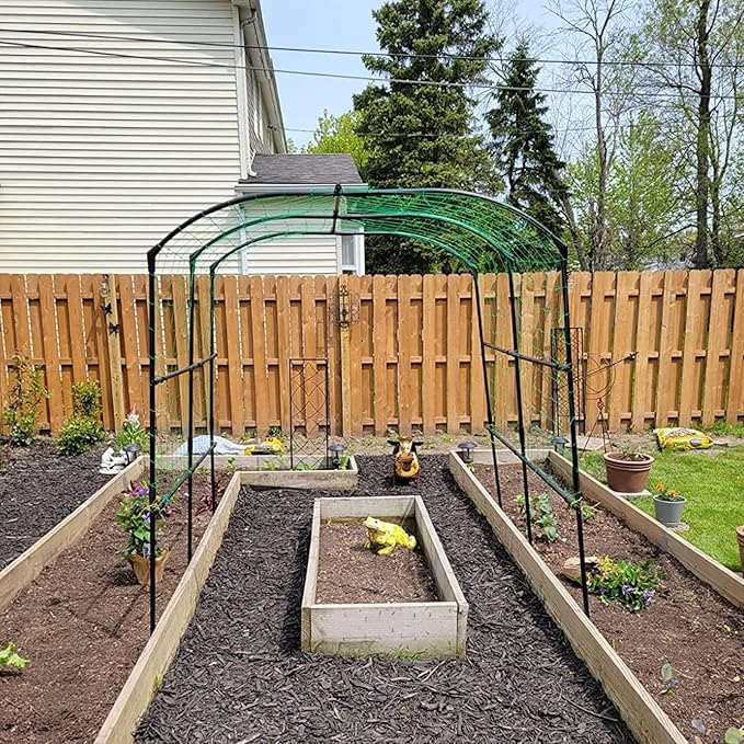 DoCred Tall Garden Arch Trellis for Climbing Plants, 87in Tall Metal Plant Support Trellis Archway for Climbing Vine Vegetable/Fruit/Flower Outdoor Yard Lawn Garden Arch Tunnel Trellis