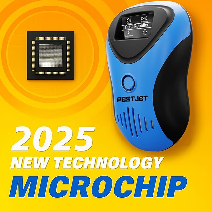 2025 Powerful Mouse Mice Rat Bat Squirrel Repellent (with LCD) - Outdoor/Indoor - Electronic Ultrasonic Pest Repeller Plug in - Deterrent Rodent Control - Electromagnetic Waves Repellent