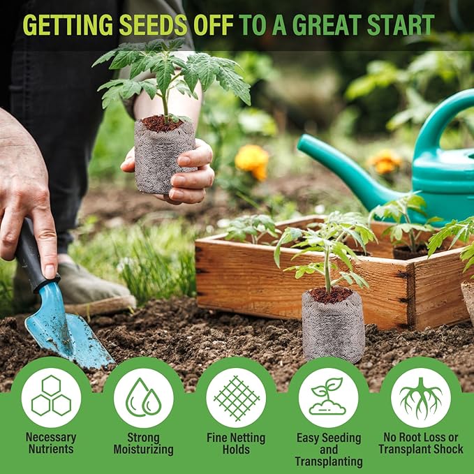 Legigo 100 PCS Coco Coir Seed Starter Pellets, 30mm Coconut Coir Soil Plugs for Seed Germination, Compressed Seed Plant Starter Soil Pods Plugs for Starting Seed Planting Herbs Flowers Vegetables