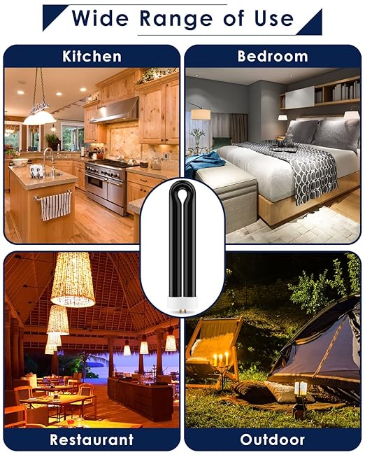 6Pack FUL15W BL Replacement Bulbs with 4 Pin Base, Indoor Outdoor 15W U Shape Lamp Tube Compatible with T6 T8 T9(Black)