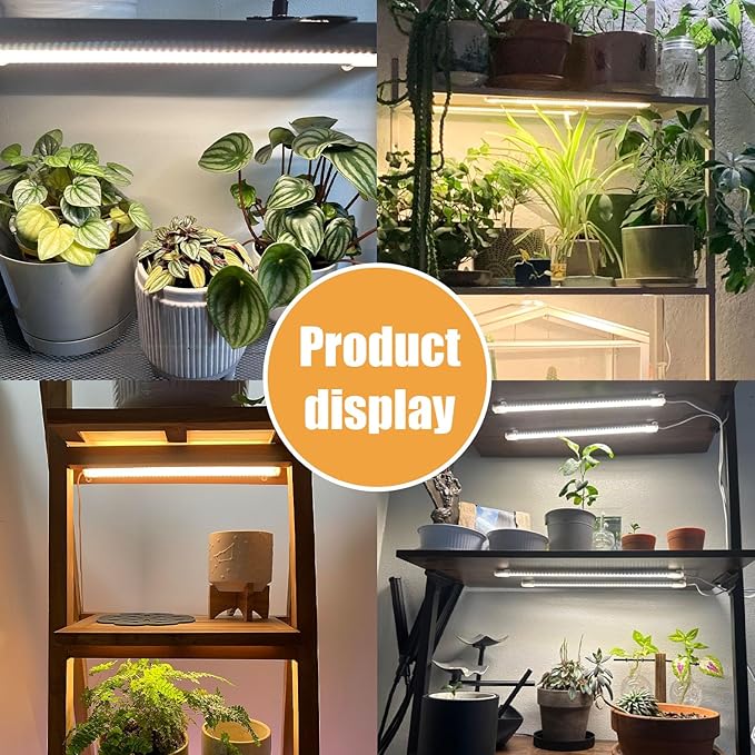 LED Plant Grow lamp, 3500K Full Spectrum Growing Light Strips for Indoor Small Plants with 3/9/12H Timer & 10 Dimmable Levels, LED Growth Light for Green House Hydroponics Succulent 2 Pack