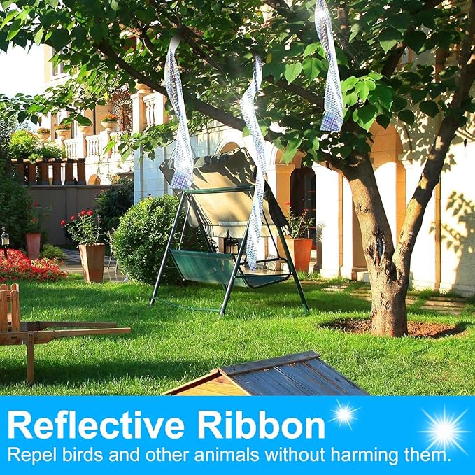 Bird Devices Outdoor Set, Bird Reflectors to Keep Birds, Bird Reflectors Shiny Wind Spinners, Reflective Pinwheels with Stakes, Keep Geese, Pigeon, Duck, Woodpecker Away