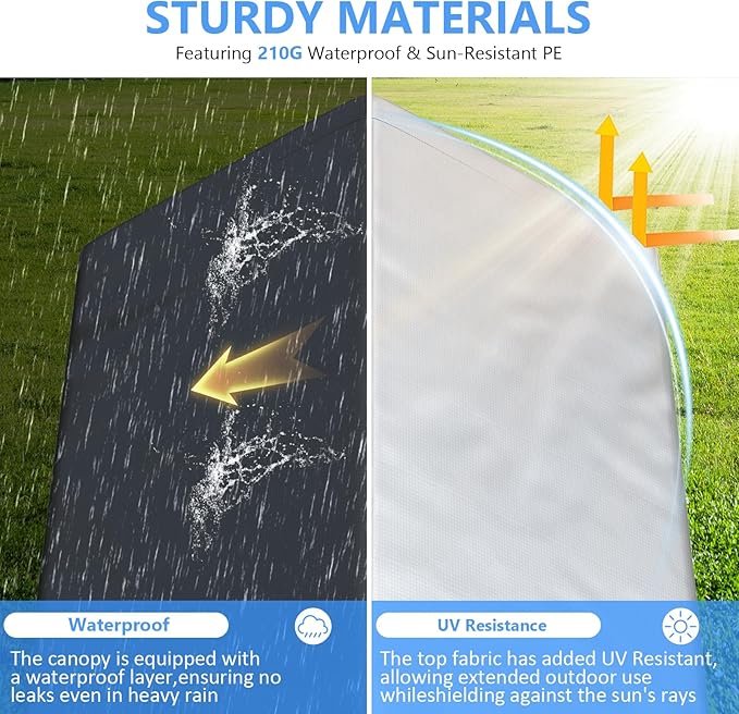 Carport 13x21ft Heavy Duty Large Outdoor Storage Shed with Roll-up Windows, Portable Garage w/Removable Sidewalls & Doors, Car Canopy Tent w/Sandbags & Tarp for Car Boat Truck