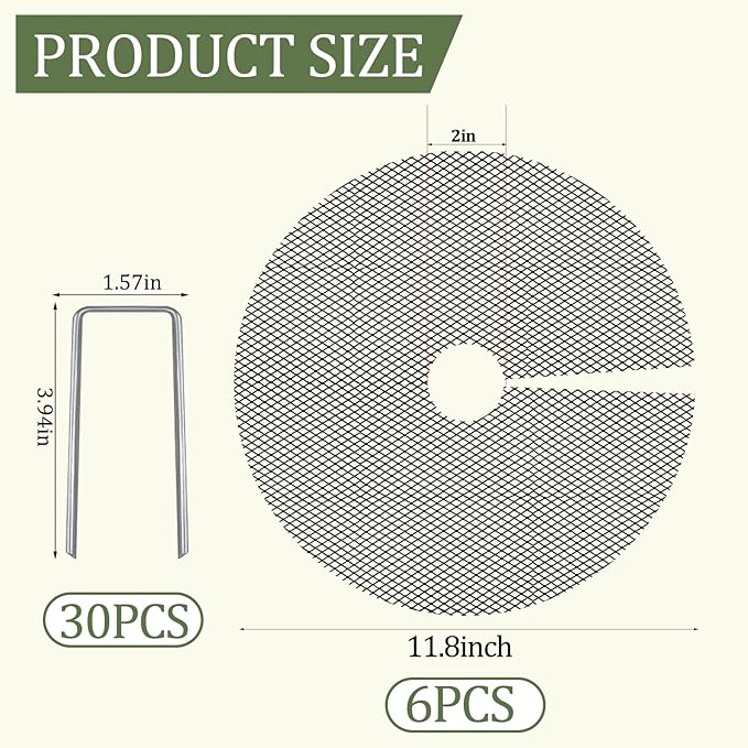 6 Pcs 11.8 Inch Plant Pot Grids，Cut-able Plant Pot Soil Protective Covers from Animals,Used to prevent animals or babies from digging up the soil in flowerpots.Suitable for Indoor and Outdoor Plants.