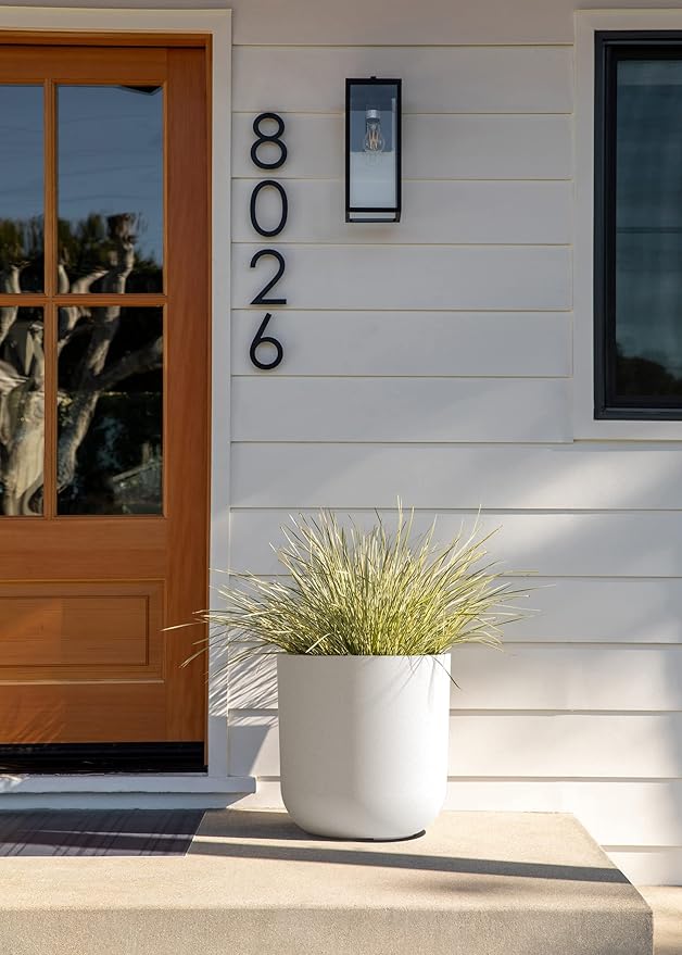 Veradek Round Lima Plastic Planter Pots for Indoor/Outdoor Garden Use, White, Suitable for Small to Large Succulent Plants, Flowers, Modern Interior Plants