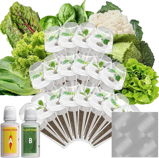 Mix Salad Seed Pods for Aerogarden, Ahopegarden, iDOO Hydroponics Growing System Indoor Herb Garden, 400+ Seeds(18-Pods)