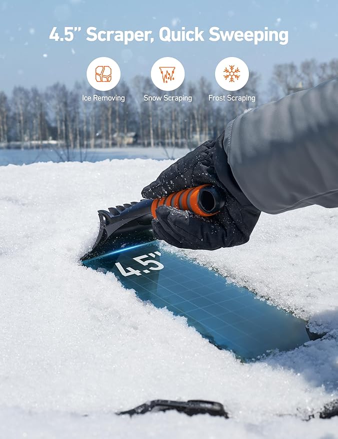 AstroAI Ice Scraper for Cars and Small Trucks - Dang Near Indestructible Ice Scrapers for Car Windshield from Scrape Frost and Ice