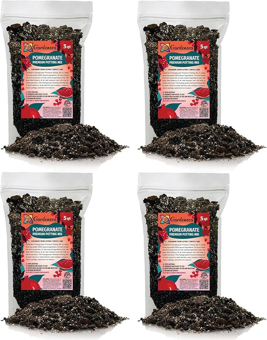 Premium Pomegranate Potting Soil Mix - Ideal Nutrient Blend for Growing Robust, Flavorful, and Bountiful Pomegranate Trees - 1 Quart