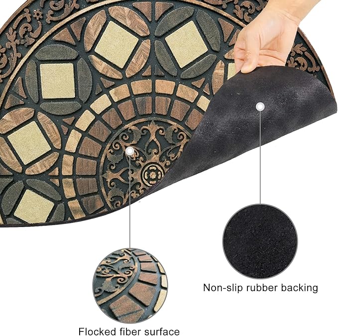 CHICHIC Entrance Door Mat Large 24 x 36 Inch Entry Way Doormat Front Door Rugs Outdoors Heavy Duty Welcome Mat Non Slip Rubber Back Low Profile for Garage, Patio, High Traffic Area, Coffee