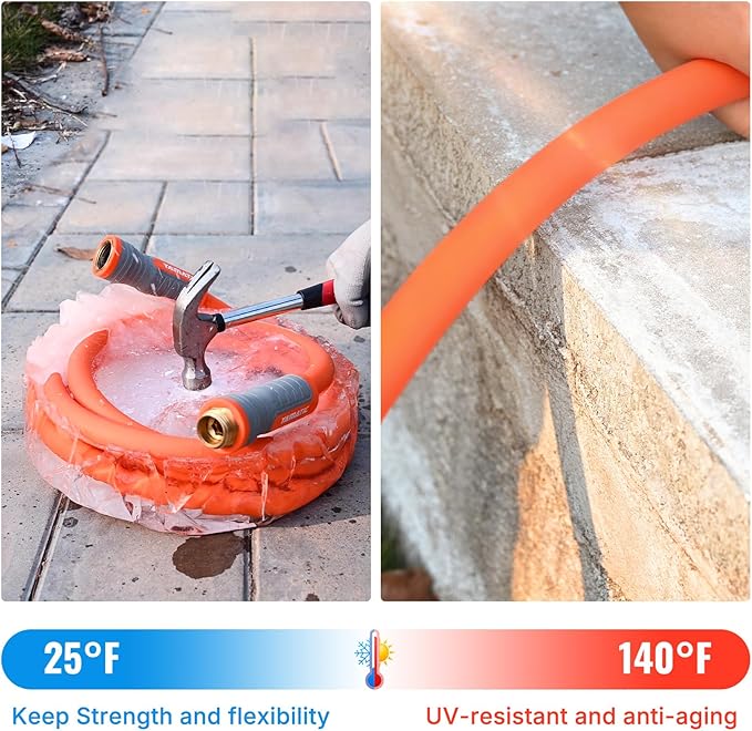 YAMATIC Heavy Duty Garden Hose 5/8 in x 40 ft with Swivel Fitting, Super Flexible Water Hose, All-weather, Lightweight, Burst 600 PSI