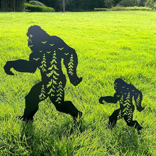 Bigfoot Yard Decor for Outside, Black Metal Sasquatch Decorative Garden Stakes, Bigfoot Silhouette Garden Decor Art, Big Foot Sasquatch Gifts for Men/Women, Big Foot Yard Decorations Outdoor