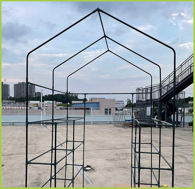 Portable Greenhouse for Outdoors | Walk in Greenhouses Heavy Duty with Durable PE Plant Cover with 3 Tiers of 12 Shelves | Gardening Plant House with Roll-up Zipper Door - 57*57*77 Inches