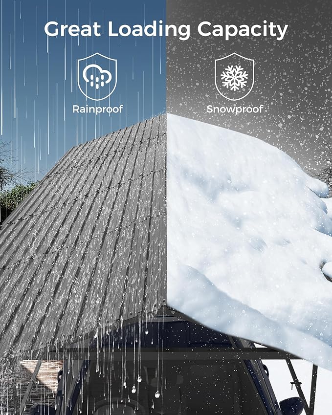 10x15FT Heavy Duty Metal Carport with Galvanized Steel Roof - All-Weather Car Shelter for Cars, Trucks, Boats, Reinforced Frame, Enhanced Base, Metal Car Port Garage