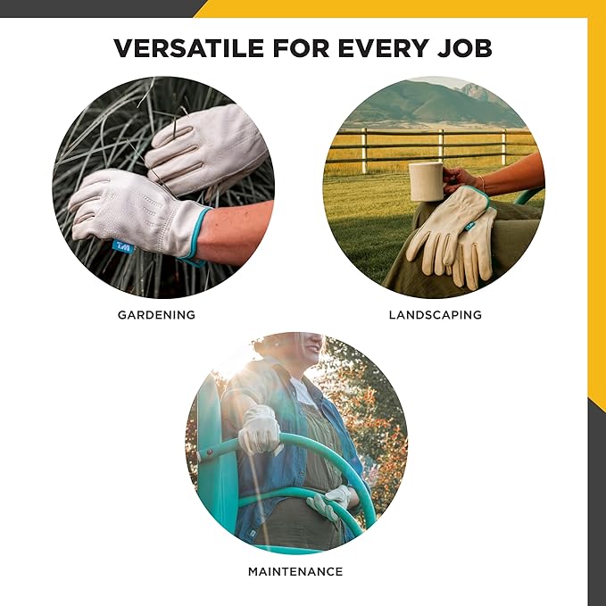 Wells Lamont Women's Water-Resistant Leather Work Gloves | Puncture Resistant, Reinforced, HydraHyde | Medium (1167M), Tan