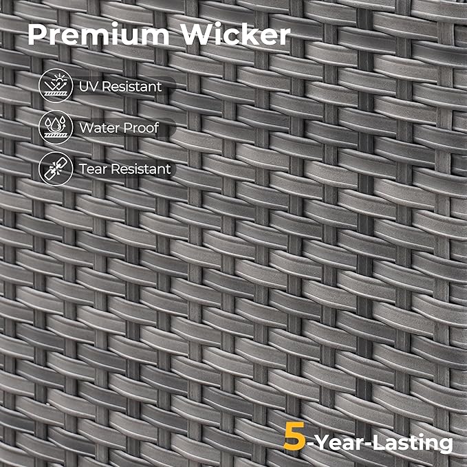 HOOOWOOO Patio Sectional Furniture Set,2 Piece Couch Set with 2 Matching Corner Chairs(Navy Blue)