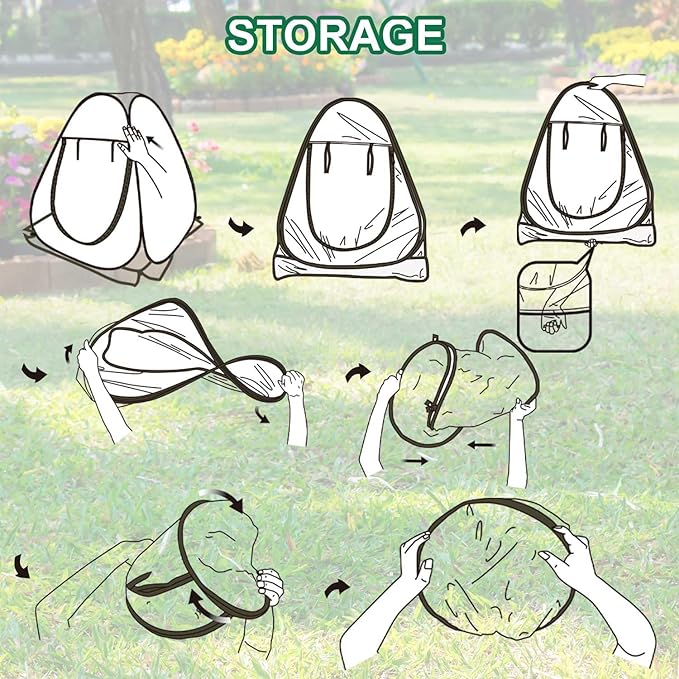 Pop Up Greenhouse Plant Cover Mini Transparent Freeze Protection Greenhouse PVC Tent with Roll-up Zipper Entry Doors for Indoor and Outdoor Gardens Protecting Plant from Cold Frost (PVC, 28x28x32in)