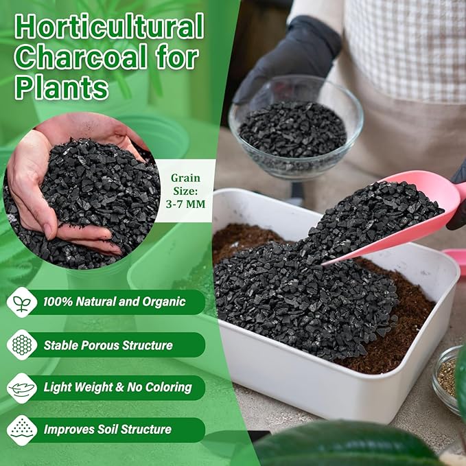 Legigo 10QT All Natural Horticultural Charcoal- Activated Hardwood Plant Charcoal for Soil Amendment, Conditioning Bonsai Soil, Succulent, Terrarium Supplies, Indoor Plant Potting Soil