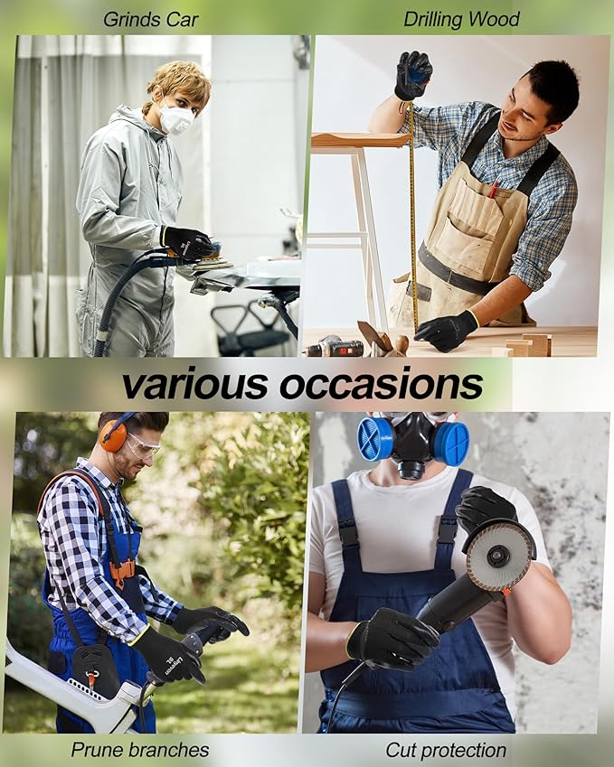 Maxcheck 54 Pairs PU Coated Gloves Bulk, Reusable Rubber Safety Gloves for Men Women Work Warehouse, Mechanic, Woodworking