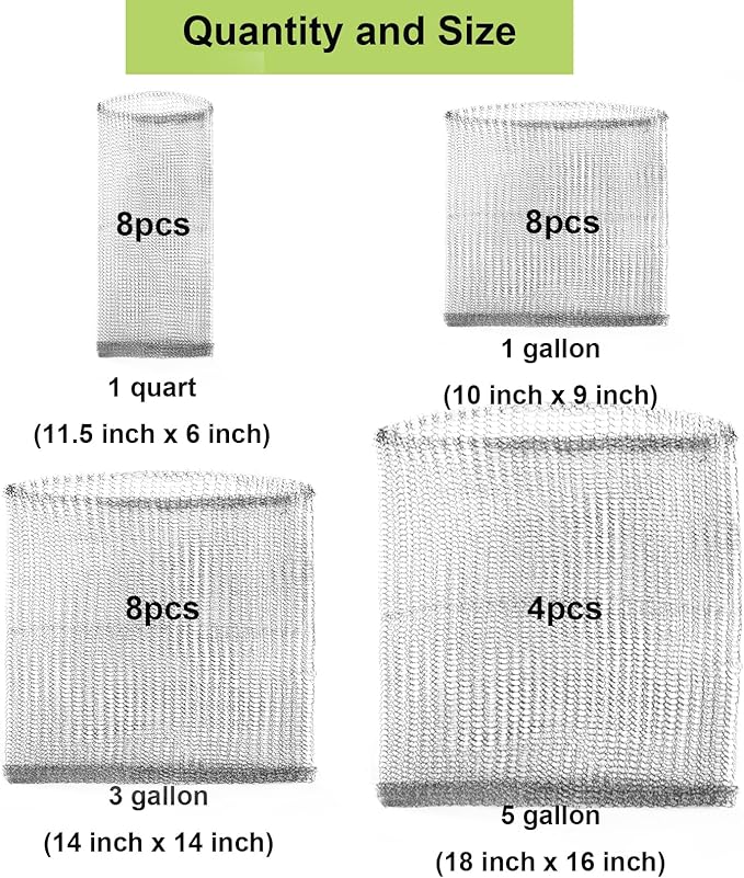 Gopher Wire Baskets, mole Guard,Root Guard,28 pcs Gopher Baskets 5 Gallon,3 Gallon,1 Gallon,1 Quart Bulb Basket for Protect Roots,Tubers and Bulbs from Vole, Gopher and Mole