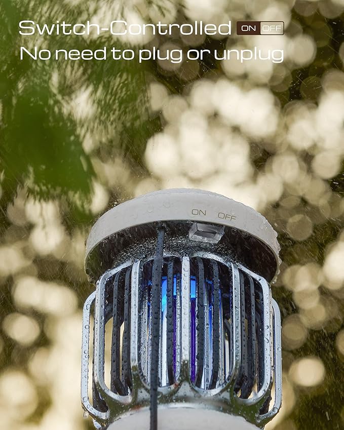 GeckoMan Hybrid Spectrum, Dusk-to-Dawn Bug Zapper Outdoor Bug Zapper Indoor Bug Zapper Mosquito Repellent Outdoor Patio Mosquito Zapper Fly Zapper Fruit Fly Trap for Indoors Killer with Light Sensor