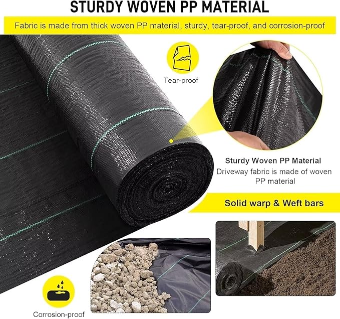 Driveway Fabric, 3x300 ft Road Fabric Commercial Barrier Fabric, Landscape Fabric Heavy Duty 4OZ French Drain Fabric for Erosion Control,Landscape Fabric,Construction Projects