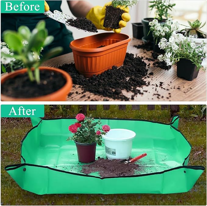 Repotting Mat for Indoor Plants, 26.8" X 26.8" Waterproof Succulent Potting Mat, Foldable Reusable Soil Change Mat Gardening Planting Mat - Gifts for Plant Lovers