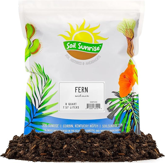 Fern Plant Potting Soil Mix (8 Quarts), Custom Hand Blended Mixture for Indoor/Outdoor Container Gardening