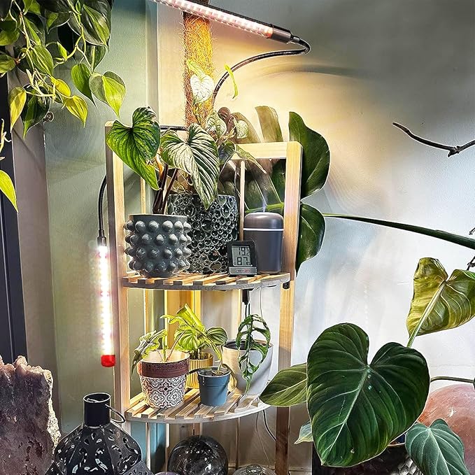 Clip Grow Lights for Seed Starting with Timer, Full Spectrum Brightest Plant Growing Lamps for Indoor Plants, Bonsai, Seedlings, 18 Watt Home Plug But Not 10W Adapter