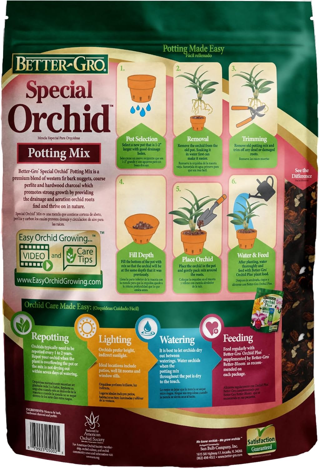 Better-Gro Special Orchid Mix - Premium Grade Orchid Bark Potting Mix for Potting, Repotting, Enhanced Drainage, Air Flow & Root Ventilation, Ideal for Phalaenopsis, Cattleyas, Dendrobiums - 4 Quarts