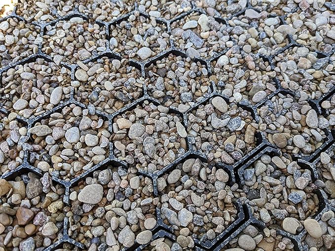 Standartpark Vodaland Permeable Pavers - HexPave Grass & Gravel Permeable Paver System - 100% Recycled PPE Plastic Pavers, Handles 27,000 lbs, 1" Depth, 1450 s.f / 488 Units