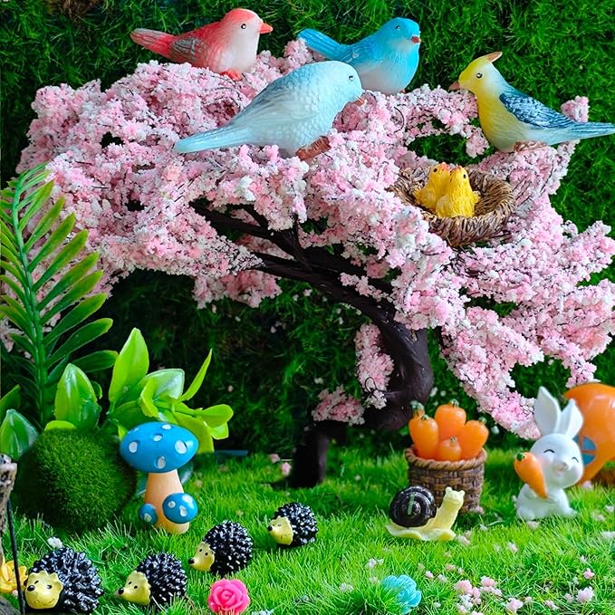 Kai Dream 39 Pcs Fairy Garden Kit - Rabbits and Carrots House,Bunnies Themed Mini Resin Figurines Indoor or Outdoor Decoration,Plant House or Patio Micro Landscapes Décor