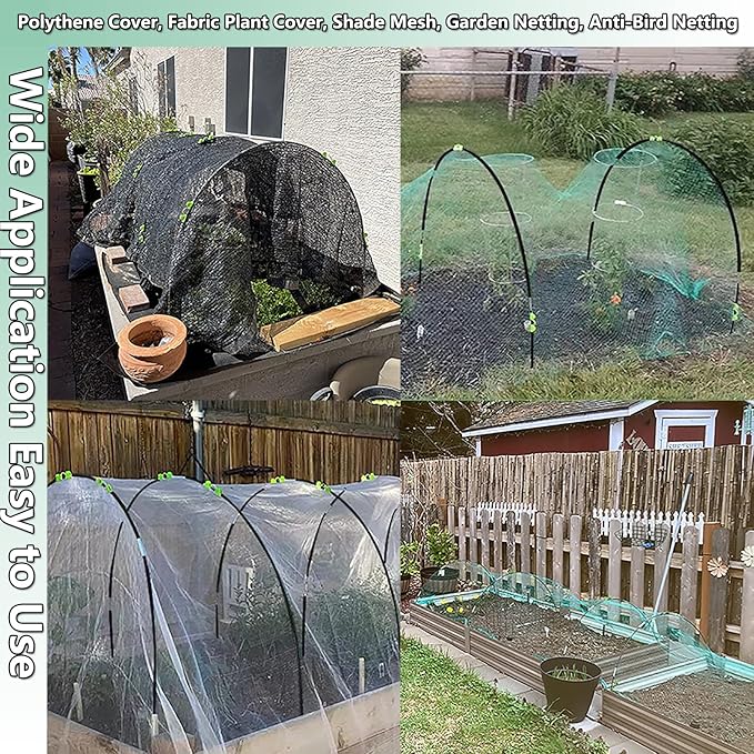 Garden Hoops Grow Tunnel, 6 Sets of 7FT Greenhouse Hoops for Raised Beds, Rust-Proof Fiberglass Frame for Garden Netting, Small Greenhouse Kit, Shade Cloth, Plant Row Covers, 30pcs