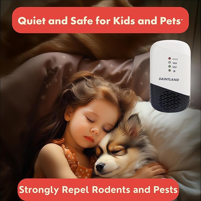 5-Wave Ultrasonic Mouse Repeller - Platinum Edition, 1 E-Magnetic Wave + 4 Ultrasonic Waves, Plug-n-Work, See Effects in 3 Weeks, Get Rid of Mice Rats Squirrels, Flagship