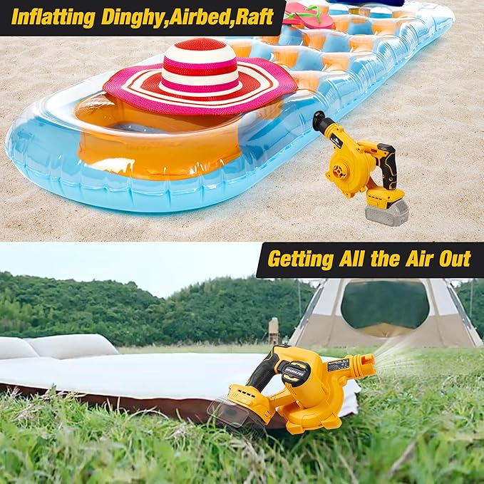 Cordless Leaf Blower for Dewalt 20V Max Battery,Electric Jobsite Air Blower with Brushless Motor,6 Variable Speed Up to 180MPH,2-in-1 Handle Electric Blower and Vacuum Cleaner(Battery Not Included)