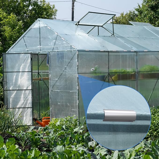 25 Pcs Aluminum Greenhouse Clamps, 1.25 x 3 Inch, Row Covers, Dog Beds, Quilting Frames Shelters, Shades, Netting (Fit 1 Inch PVC Pipe Tube Clip)