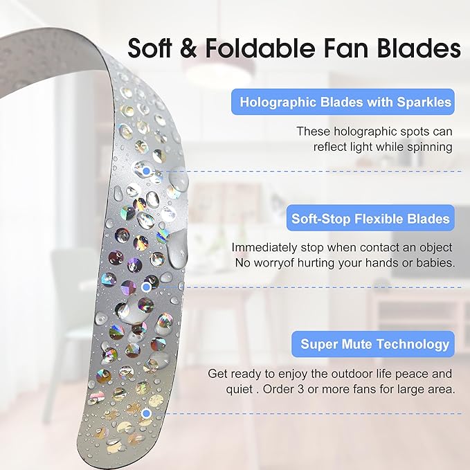 Fly Swatter for Outside/Inside Meal, Picnic, Barbeque, Events - Battery Operated Food Spinning Fan (Black Color, 2pcs)