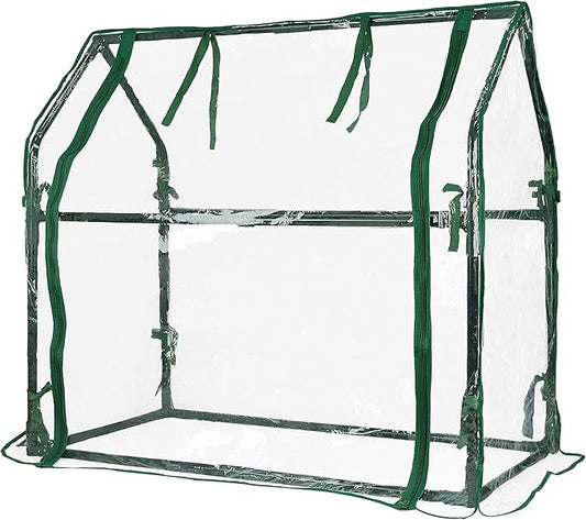 Gardzen Mini Greenhouse Heavy Duty Portable Green House, Clear Tent Indoor or Outdoor for Plants 36.2”(L) x18.9”(W) x33.3”(H)