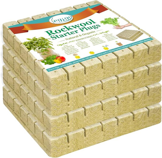 Legigo 1.5 Inch Rockwool Cubes for Hydroponics Seed Starter, Rock Wool Planting Cubes Hydroponic Garden Grow Plugs for Soilless Cultivation Plants Cutting Germination Clone(4 Sheet, 196 Plugs)