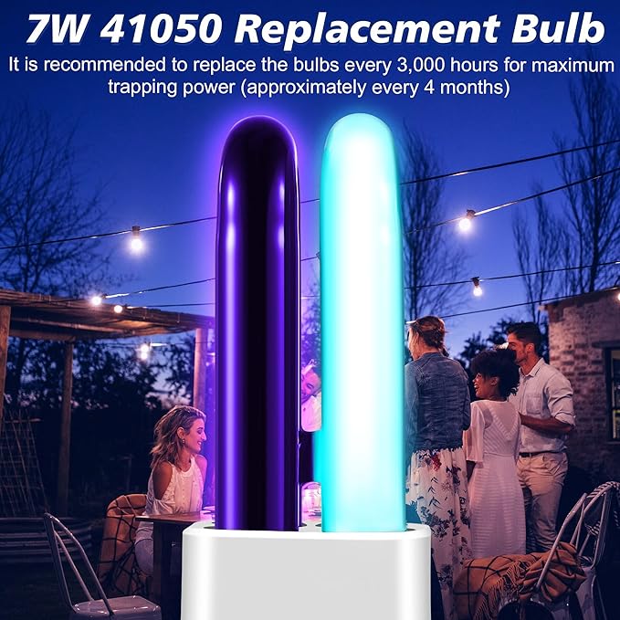 Qualirey 6 Pack 41050 7W Replacement Bulb, Upgraded 2 Color Bug Zapper Replacement Bulb Compatible with Dynatrap DT1050 DT1100 DT1250, 1/2 Acre Mosquito UV Light Trap Replacement Bulbs