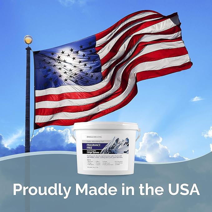 SMELLS BEGONE 1-Gallon Odor Absorber Gel - Air Freshener & Odor Eliminator for Homes, Garages & Commercial Buildings - Industrial Size - Fragrance Free