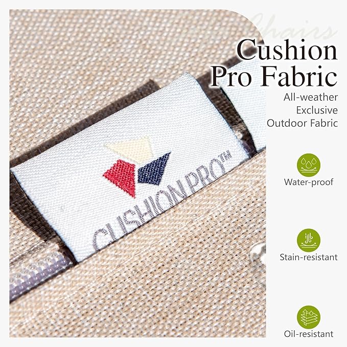 Sophia & William Metal Patio Furniture Set, 5 Seats Outdoor Conversation Set with 3-Seater Sofa, 2 Sofa Chairs, 1 Coffee Table for Seating Lawn Porch Backyard, Beige