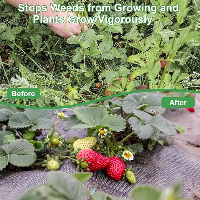 mupera Heavy Duty Weed Barrier Fabric - 4ft x 300ft Professional Grade Landscape Fabric, UV-Resistant 3.8oz Woven PP Ground Cover for Garden & Lawn, Commercial Strength Weed Control (Black)