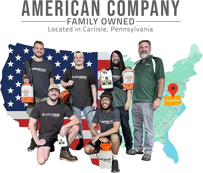 Petratools 1 Gallon Pump Sprayer – HD101 Garden Sprayer for Weeds, Lawn Care & Pesticides – 52” Long Hose, 2 Nozzles & Easy Carry Handle – Durable & Lightweight