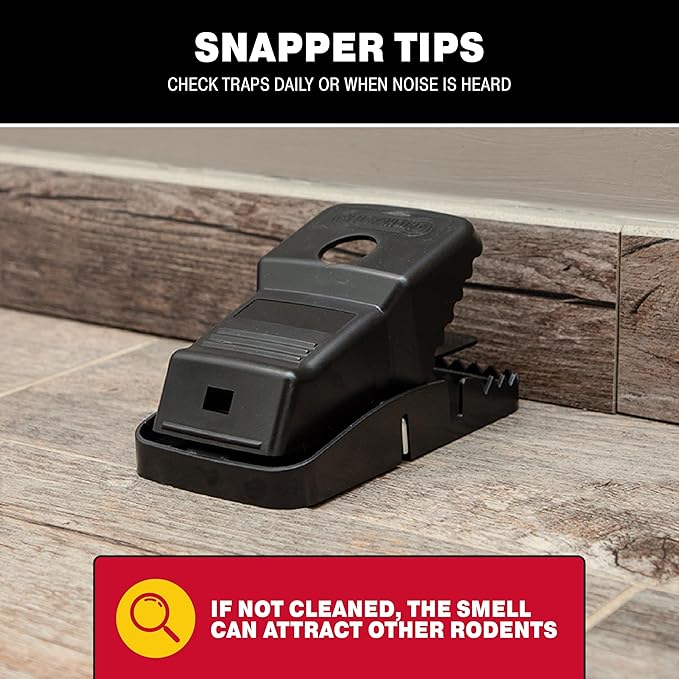 Catchmaster Snapper Jumbo Rat Trap 6-Pk, Rat Traps Indoor for Home, Reusable Rodent Killer for House, Indoor & Outdoor Rodent Bait Station, Eco-Friendly Pest Control for Garage, Basement, & Kitchen