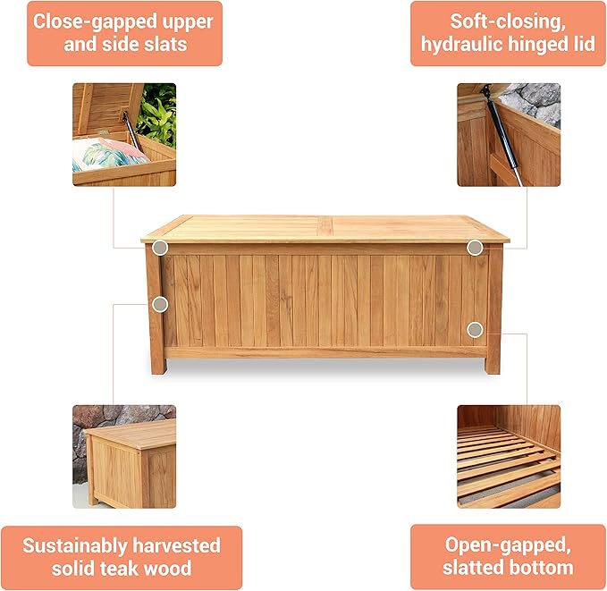 Cambridge Casual AM-370218T Arie Storage Box, Natural Teak