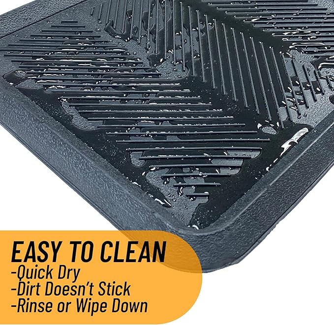 Ottomanson Indoor/Outdoor Boot Tray Non-Slip Rubber 16" x 32" Modern Entryway Mat for Entryway, Patio, Backyard, Garage, 16" x 32", Black